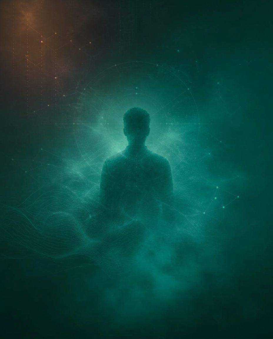 A contemplative person in quiet light, representing the unseen early signs of mental health changes